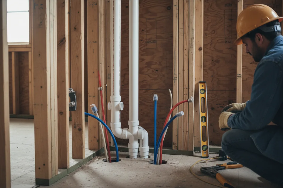 Drain and supply rough-in during Toilet Repair and Installation in Sturgeon Lake