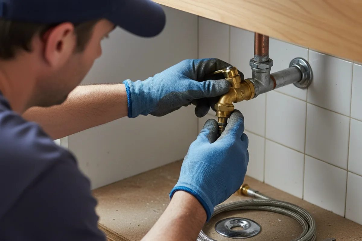 Shutoff valve and fitting work during Burst Pipe Repair in Sturgeon Lake